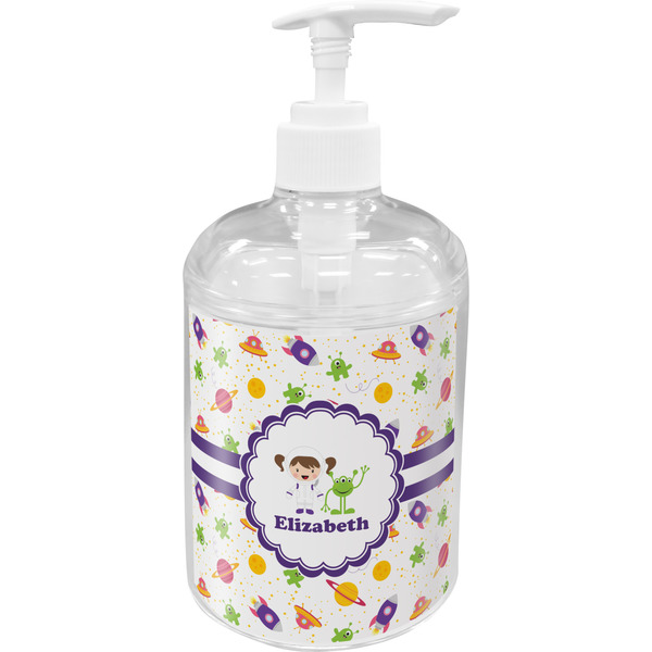 Custom Girls Space Themed Acrylic Soap & Lotion Bottle (Personalized)