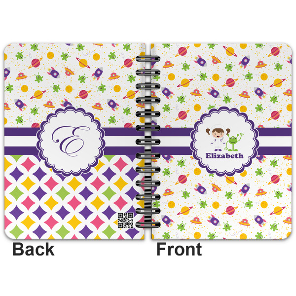 Girls Space Themed Spiral Journal 5 x 7 - Apvl