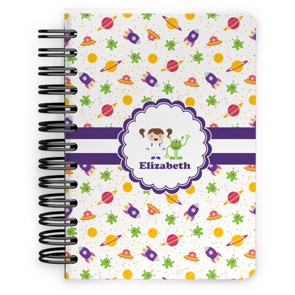 Custom Girls Space Themed Spiral Notebook - 5x7 w/ Name or Text