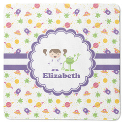 Girls Space Themed Square Rubber Backed Coaster (Personalized)