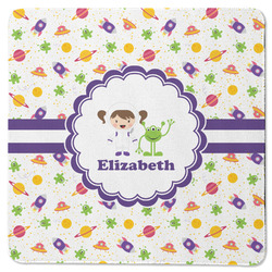 Girls Space Themed Square Rubber Backed Coaster (Personalized)