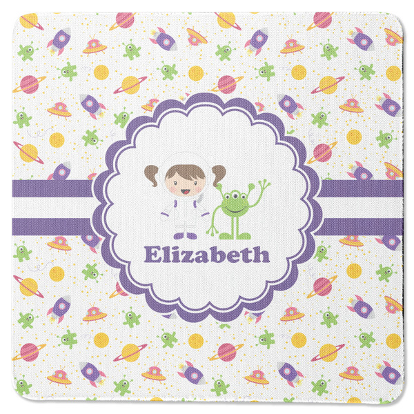 Girls Space Themed Square Coaster Rubber Back - Single