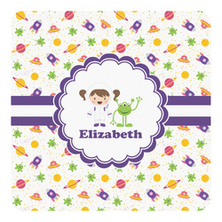 Girls Space Themed Square Decal (Personalized)