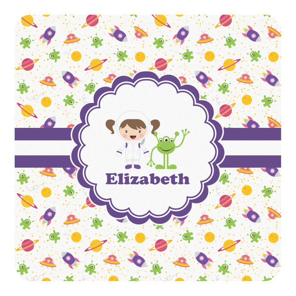 Custom Girls Space Themed Square Decal - Medium (Personalized)