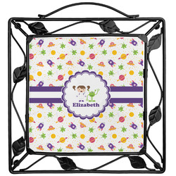 Girls Space Themed Square Trivet (Personalized)