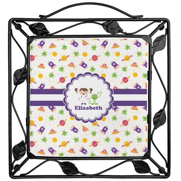 Custom Girls Space Themed Square Trivet (Personalized)