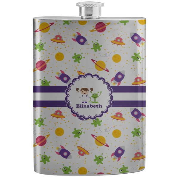 Custom Girls Space Themed Stainless Steel Flask (Personalized)