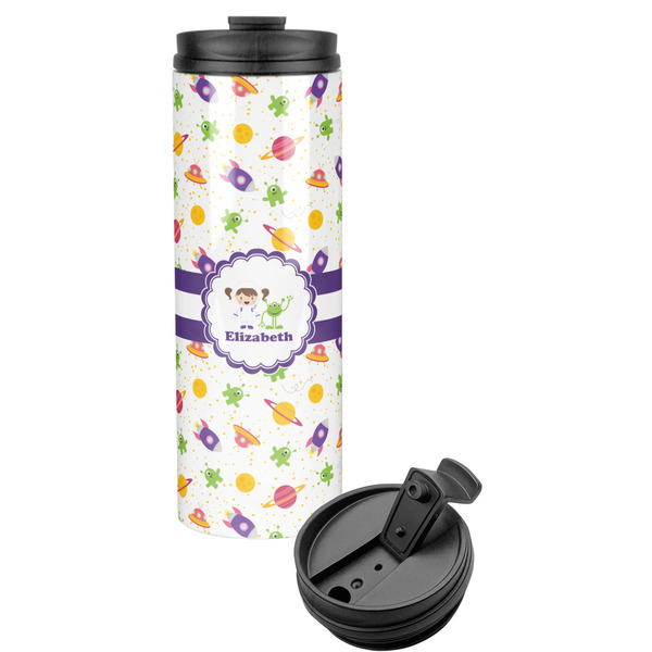 Custom Girls Space Themed Stainless Steel Skinny Tumbler (Personalized)