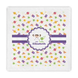 Girls Space Themed Standard Decorative Napkins (Personalized)