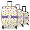 Girls Space Themed 3 Piece Luggage Set - 20" Carry On, 24" Medium Checked, 28" Large Checked (Personalized)