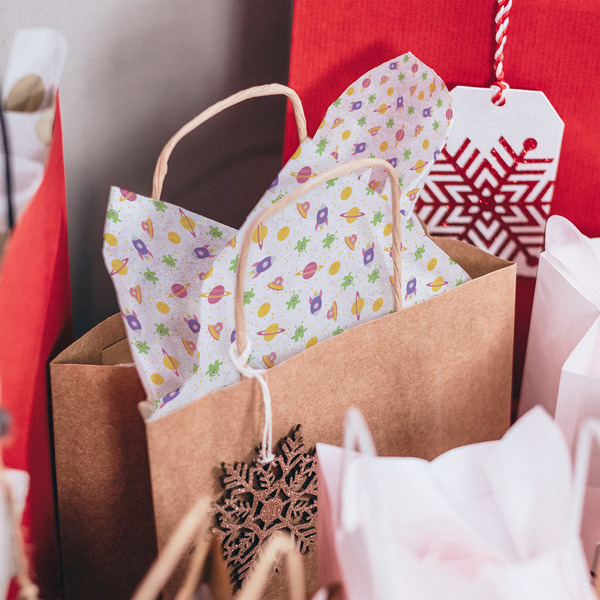 Girls Space Themed Tissue Paper - In Gift Bag