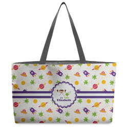 Girls Space Themed Beach Totes Bag - w/ Black Handles (Personalized)