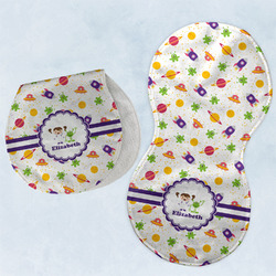 Girls Space Themed Burp Pads - Velour - Set of 2 w/ Name or Text