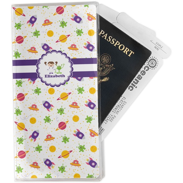 Custom Girls Space Themed Travel Document Holder