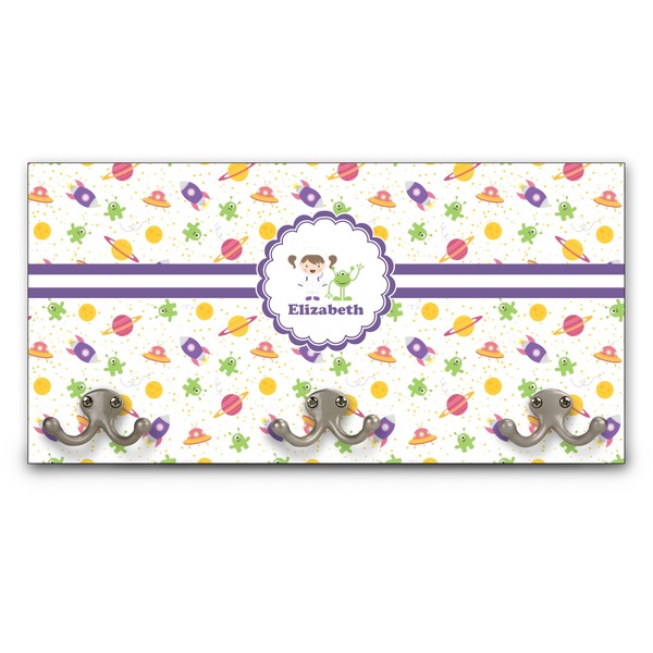 Custom Girls Space Themed Wall Mounted Coat Rack (Personalized)