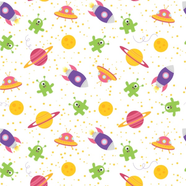 Custom Girls Space Themed Wallpaper & Surface Covering (Water Activated 24"x 24" Sample)
