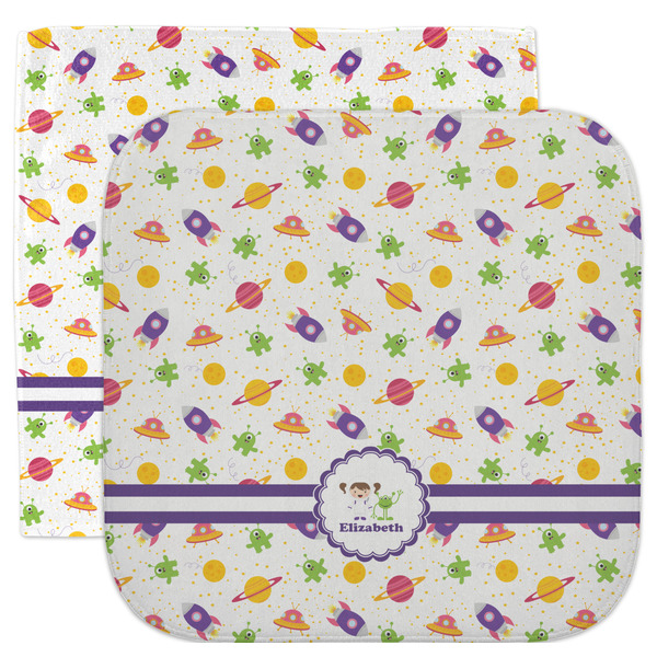 Custom Girls Space Themed Facecloth / Wash Cloth (Personalized)