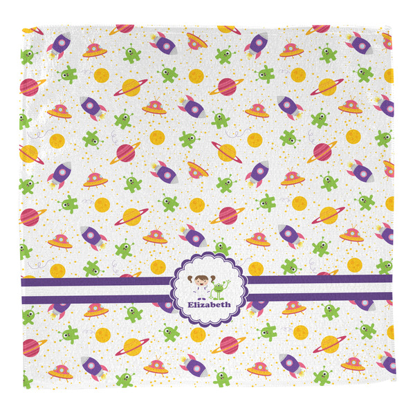 Girls Space Themed Washcloth - Front - No Soap