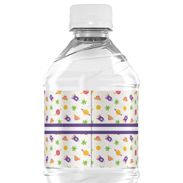 Girls Space Themed Water Bottle Label - Back View