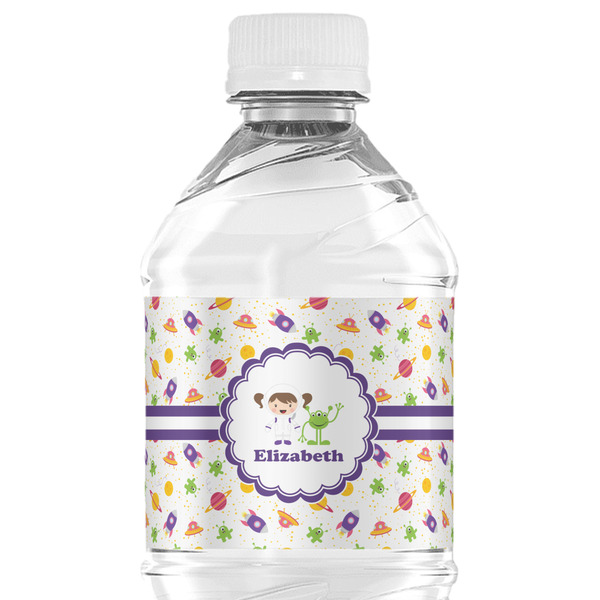 Custom Girls Space Themed Water Bottle Labels - Custom Sized (Personalized)