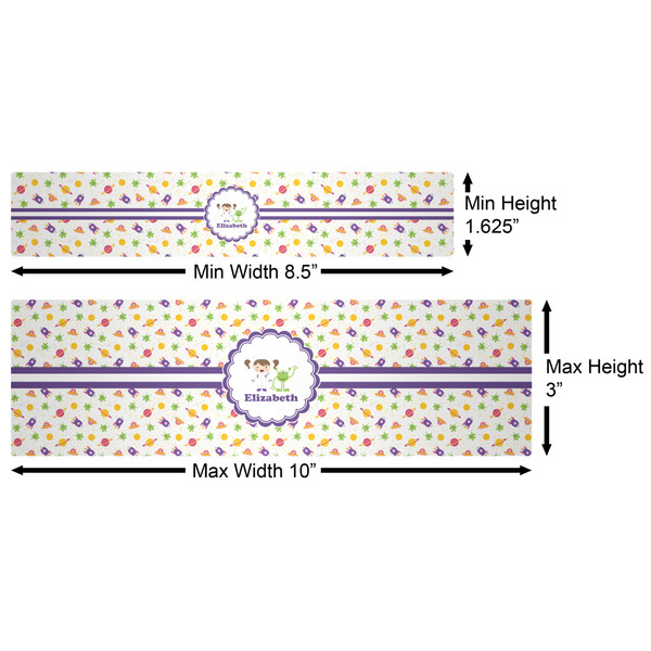 Girls Space Themed Water Bottle Labels w/ Dimensions