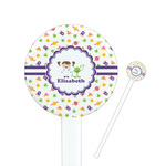Girls Space Themed Round Plastic Stir Sticks (Personalized)