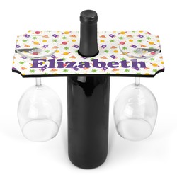 Girls Space Themed Wine Bottle & Glass Holder (Personalized)