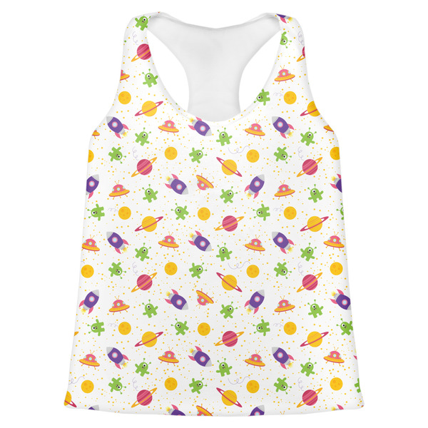 Custom Girls Space Themed Womens Racerback Tank Top - 2X Large