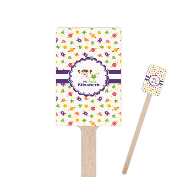 Custom Girls Space Themed Rectangle Wooden Stir Sticks (Personalized)