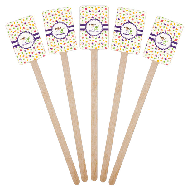 Girls Space Themed Wooden 6.25" Stir Stick - Rectangular - Fan View