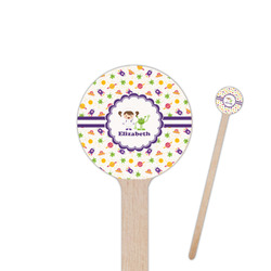 Girls Space Themed 6" Round Wooden Stir Sticks - Double Sided (Personalized)