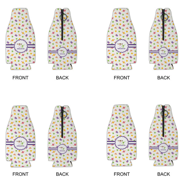 Girls Space Themed Zipper Bottle Cooler - Set of 4 - APPROVAL