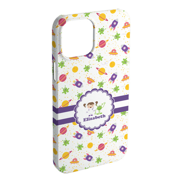 Custom Girls Space Themed iPhone Case - Plastic - iPhone 15 Plus (Personalized)