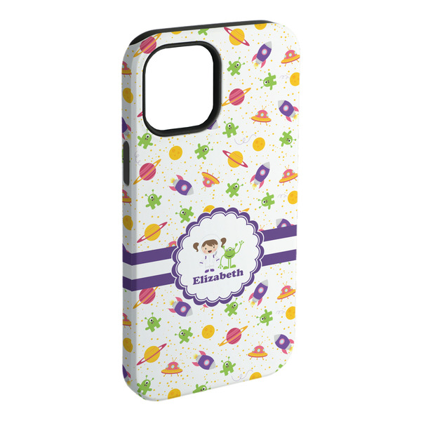 Custom Girls Space Themed iPhone Case - Rubber Lined - iPhone 15 Pro Max (Personalized)