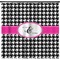Houndstooth Shower Curtain w/Pink Accent