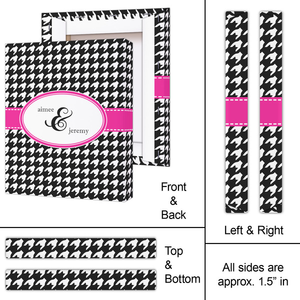 Houndstooth w/Pink Accent 11x14 - Canvas Print - Approval