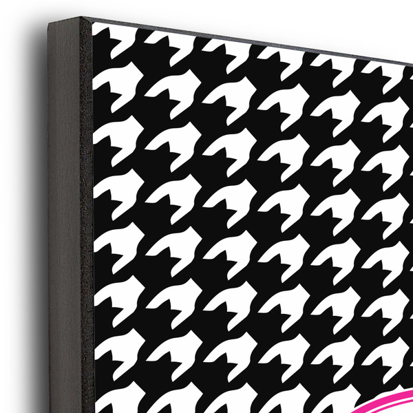 Houndstooth w/Pink Accent 11x14 Wood Print - Closeup