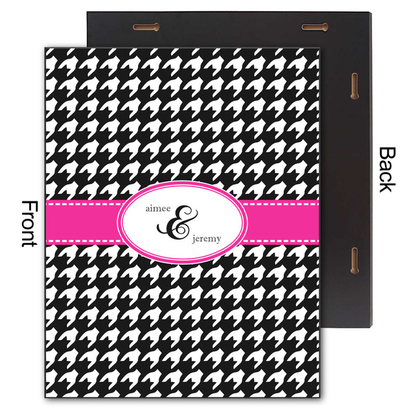 Houndstooth w/Pink Accent 11x14 Wood Print - Front & Back View