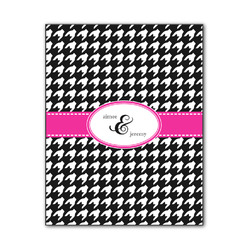 Houndstooth w/Pink Accent Wood Print - 11x14 (Personalized)