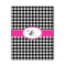 Houndstooth w/Pink Accent Wood Print - 11x14 (Personalized)