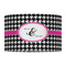 Houndstooth w/Pink Accent 12" Drum Lampshade - FRONT (Fabric)
