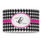 Houndstooth w/Pink Accent 12" Drum Lampshade - FRONT (Poly Film)