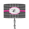 Houndstooth w/Pink Accent 12" Drum Lamp Shade - Fabric (Personalized)