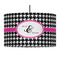 Houndstooth w/Pink Accent 12" Drum Lampshade - PENDANT (Fabric)