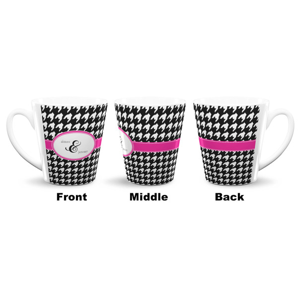 Houndstooth w/Pink Accent 12 Oz Latte Mug - Approval