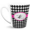 Houndstooth w/Pink Accent 12 Oz Latte Mug - Front Full