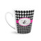 Houndstooth w/Pink Accent 12 Oz Latte Mug - Front