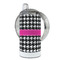 Houndstooth w/Pink Accent 12 oz Stainless Steel Sippy Cups - FULL (back angle)