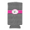 Houndstooth w/Pink Accent Can Cooler (tall 12 oz) (Personalized)