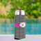 Houndstooth w/Pink Accent Can Cooler - Tall 12oz - In Context